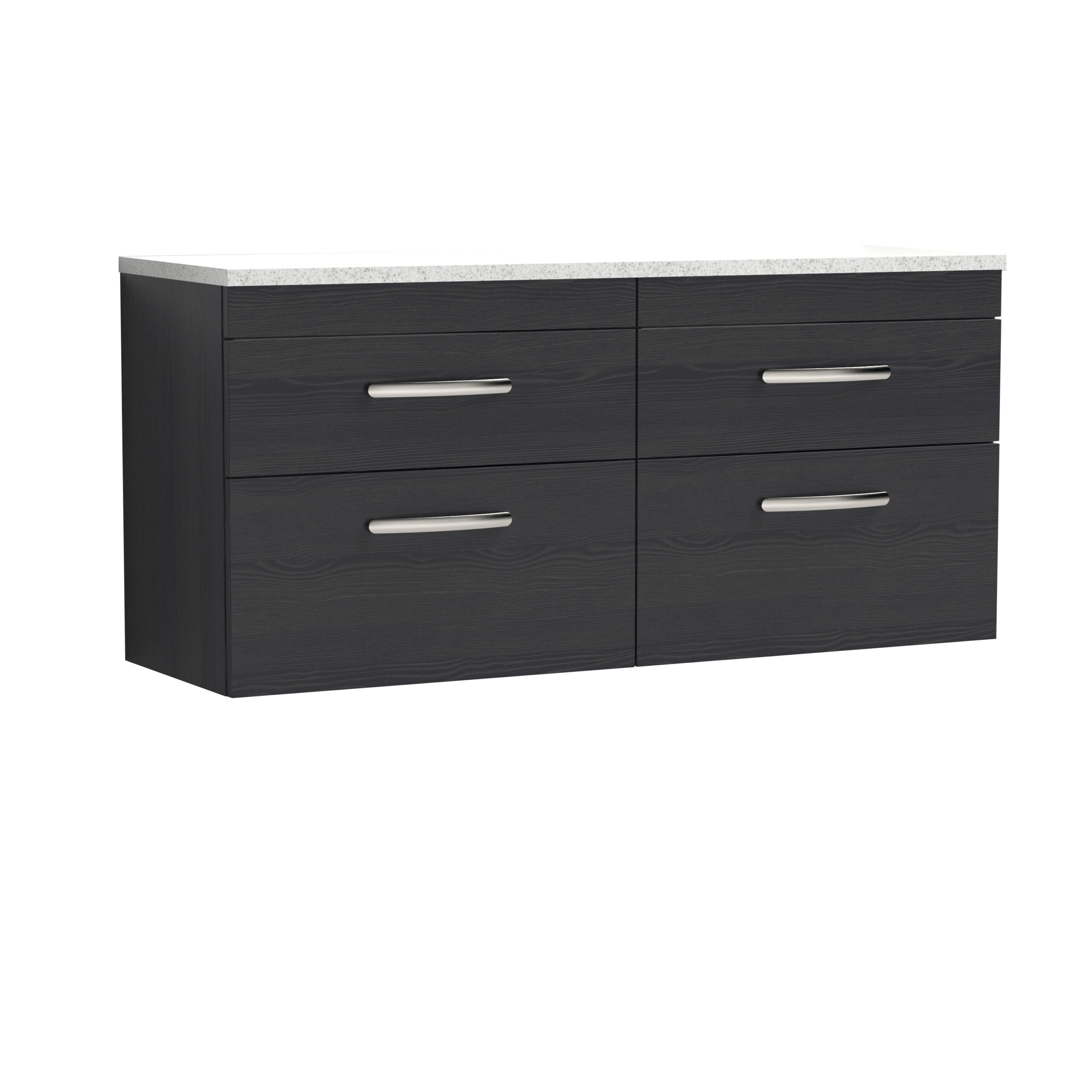 Nuie 1200mm Wall Hung 4-Drawer Unit & Laminate Worktop ATH047LSW2