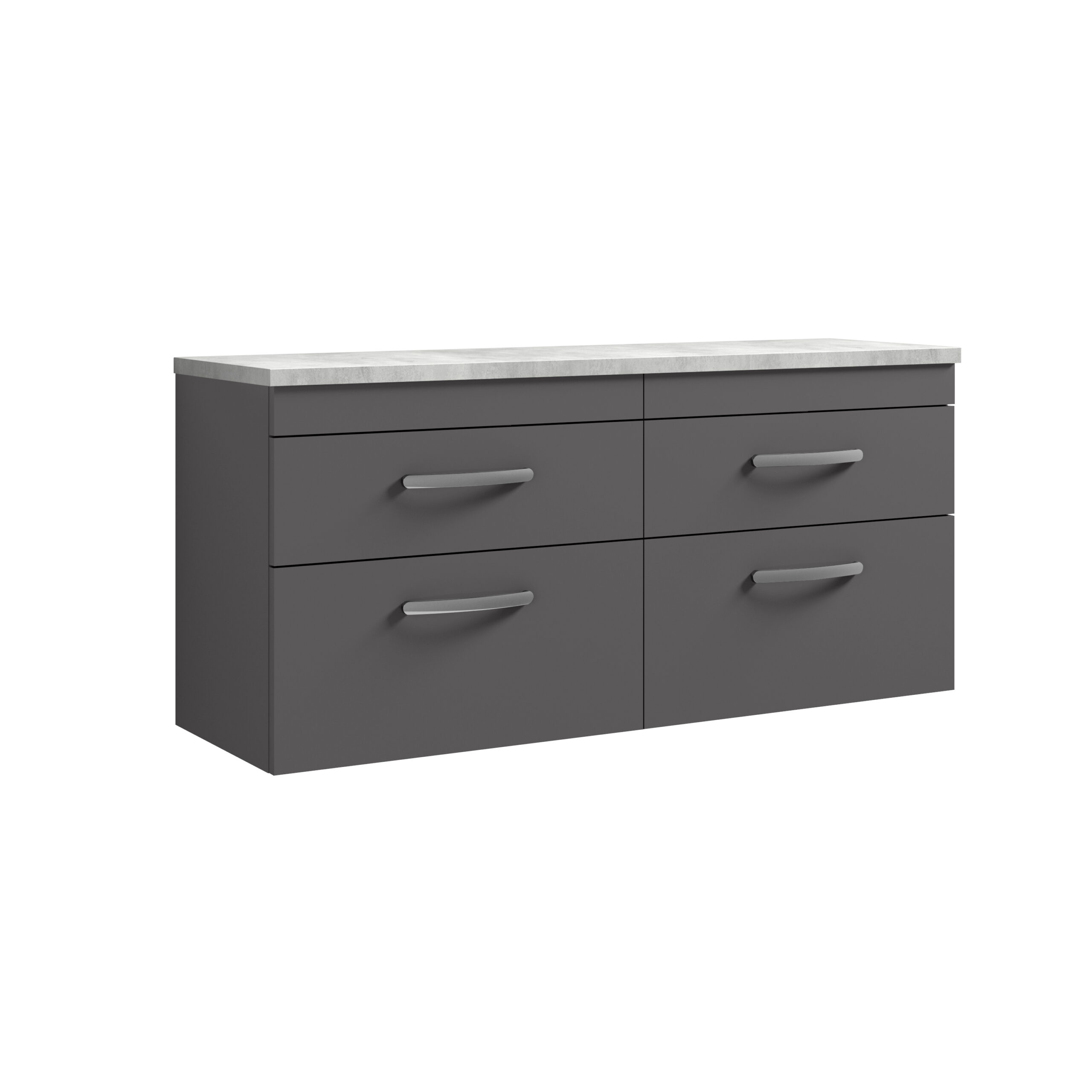 Nuie 1200mm Wall Hung 4-Drawer Unit & Laminate Worktop ATH078LBG2