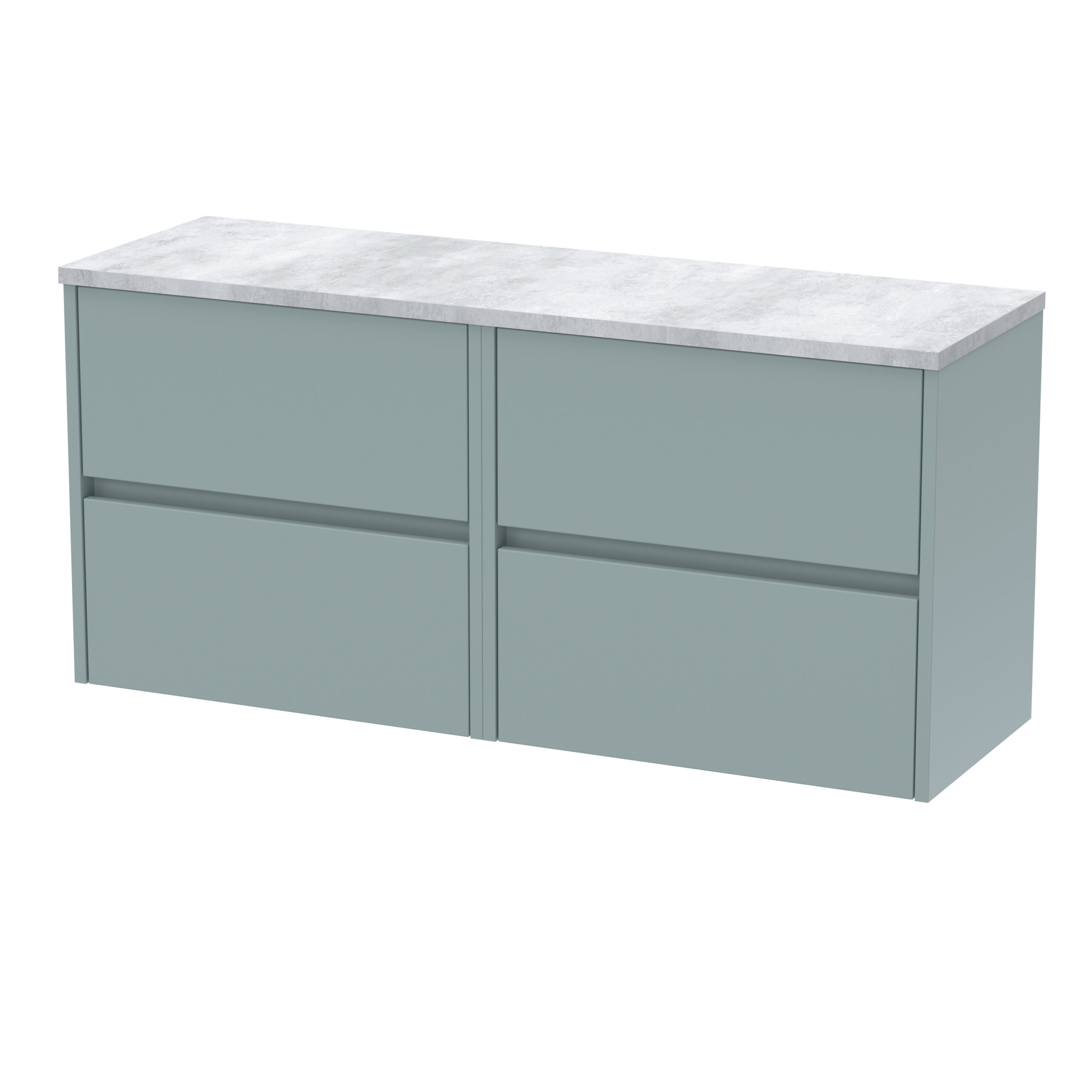 Nuie 1200mm Wall Hung 4-Drawer Unit & Laminate Worktop HAV2304LBG2