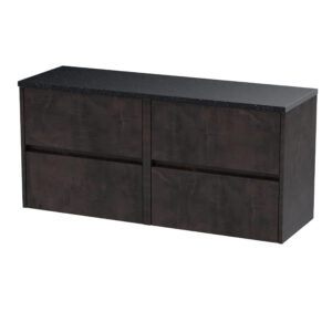 Nuie 1200mm Wall Hung 4-Drawer Unit & Laminate Worktop HAV2604LSB2