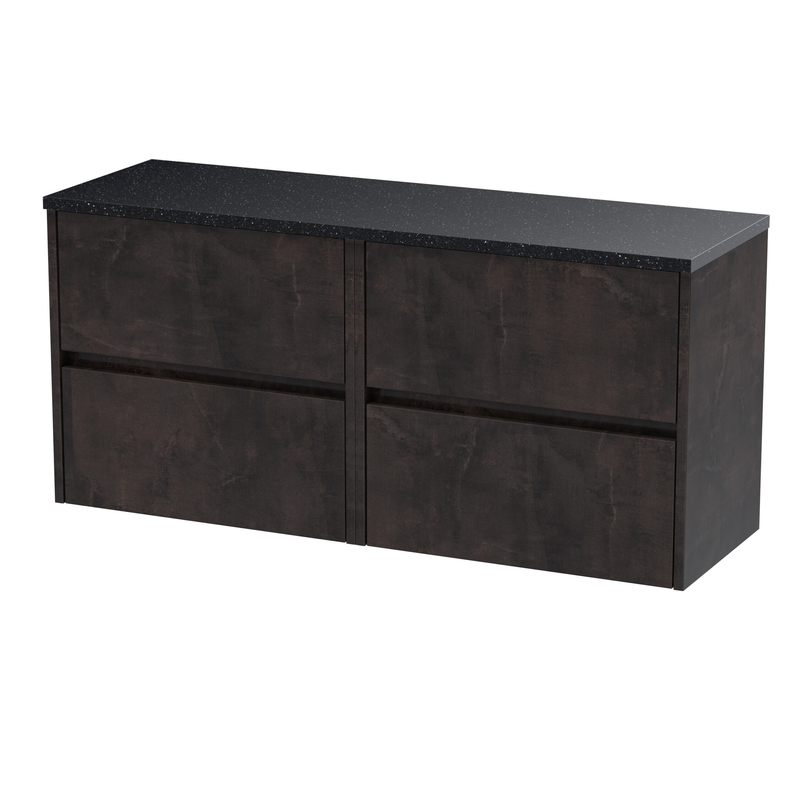 Nuie 1200mm Wall Hung 4-Drawer Unit & Laminate Worktop HAV2604LSB2