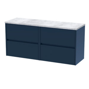Nuie 1200mm Wall Hung 4-Drawer Unit & Laminate Worktop HAV2904LBG2