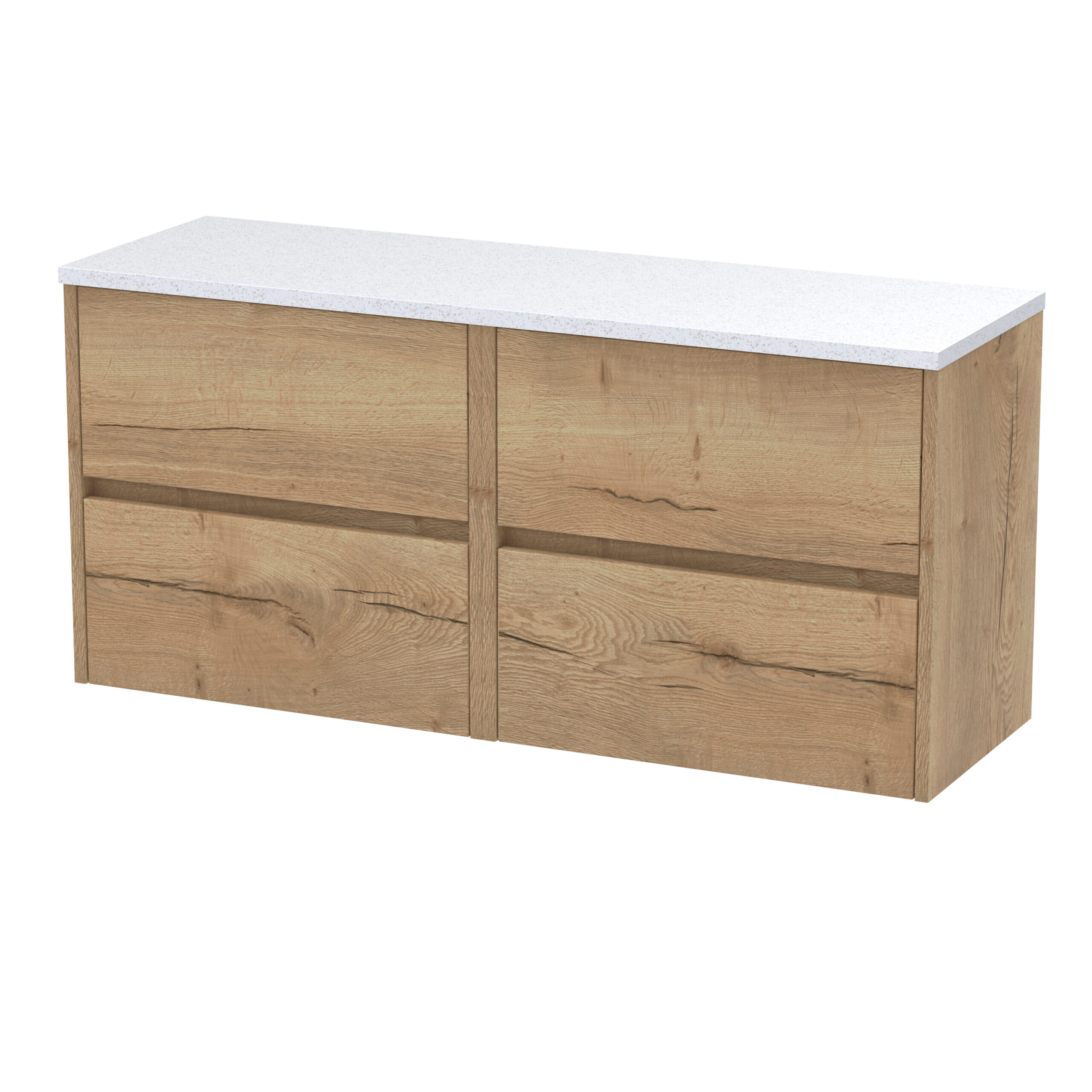 Nuie 1200mm Wall Hung 4-Drawer Unit & Laminate Worktop HAV804LSW2