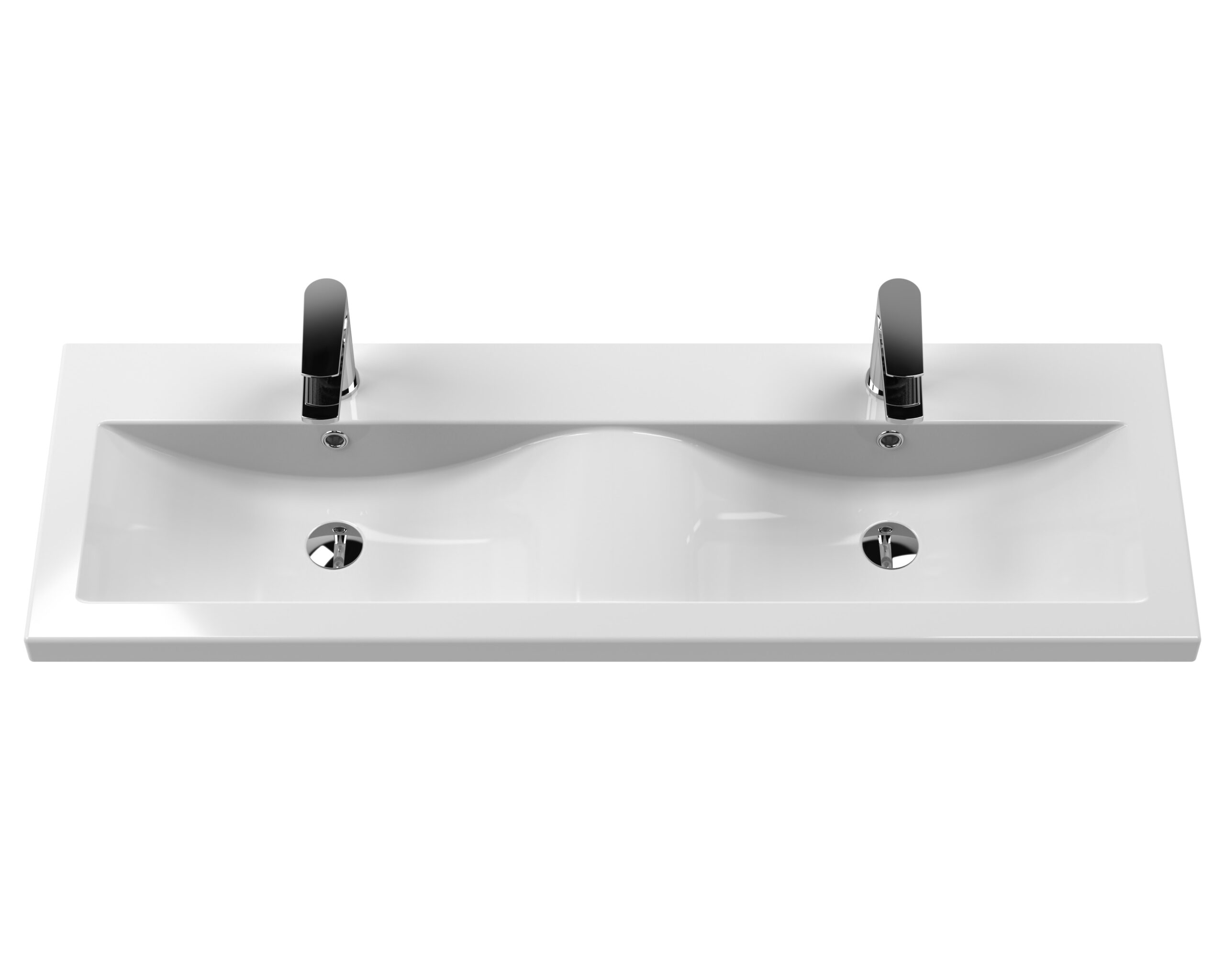 Nuie 1200mm Wall Hung 4 Drawer Vanity & Double Basin ARN2524F - Image 2