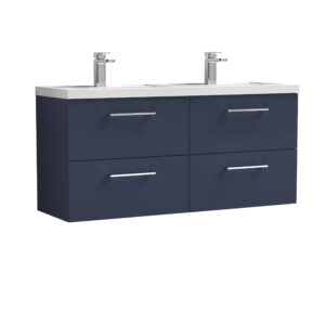 Nuie 1200mm Wall Hung 4-Drawer Vanity & Double Basin ARN2924C