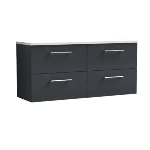 Nuie 1200mm Wall Hung 4-Drawer Vanity & Laminate Worktop ARN1424LSW2