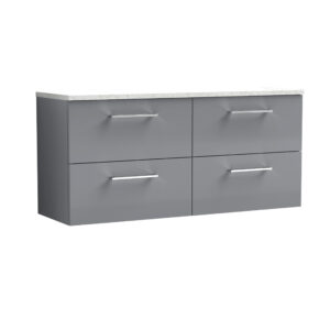 Nuie 1200mm Wall Hung 4-Drawer Vanity & Laminate Worktop ARN2224LSW2