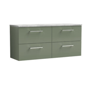 Nuie 1200mm Wall Hung 4-Drawer Vanity & Laminate Worktop ARN824LBG2