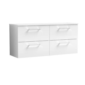 Nuie 1200mm Wall Hung 4 Drawer Vanity & Worktop ARN124W2