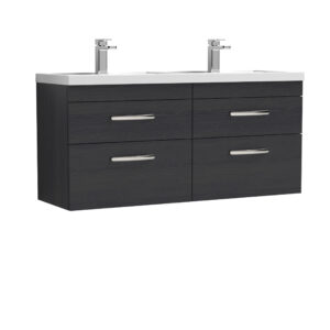Nuie 1200mm Wall Hung Cabinet With Double Basin ATH047C