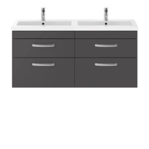 Nuie 1200mm Wall Hung Cabinet With Double Basin ATH078C