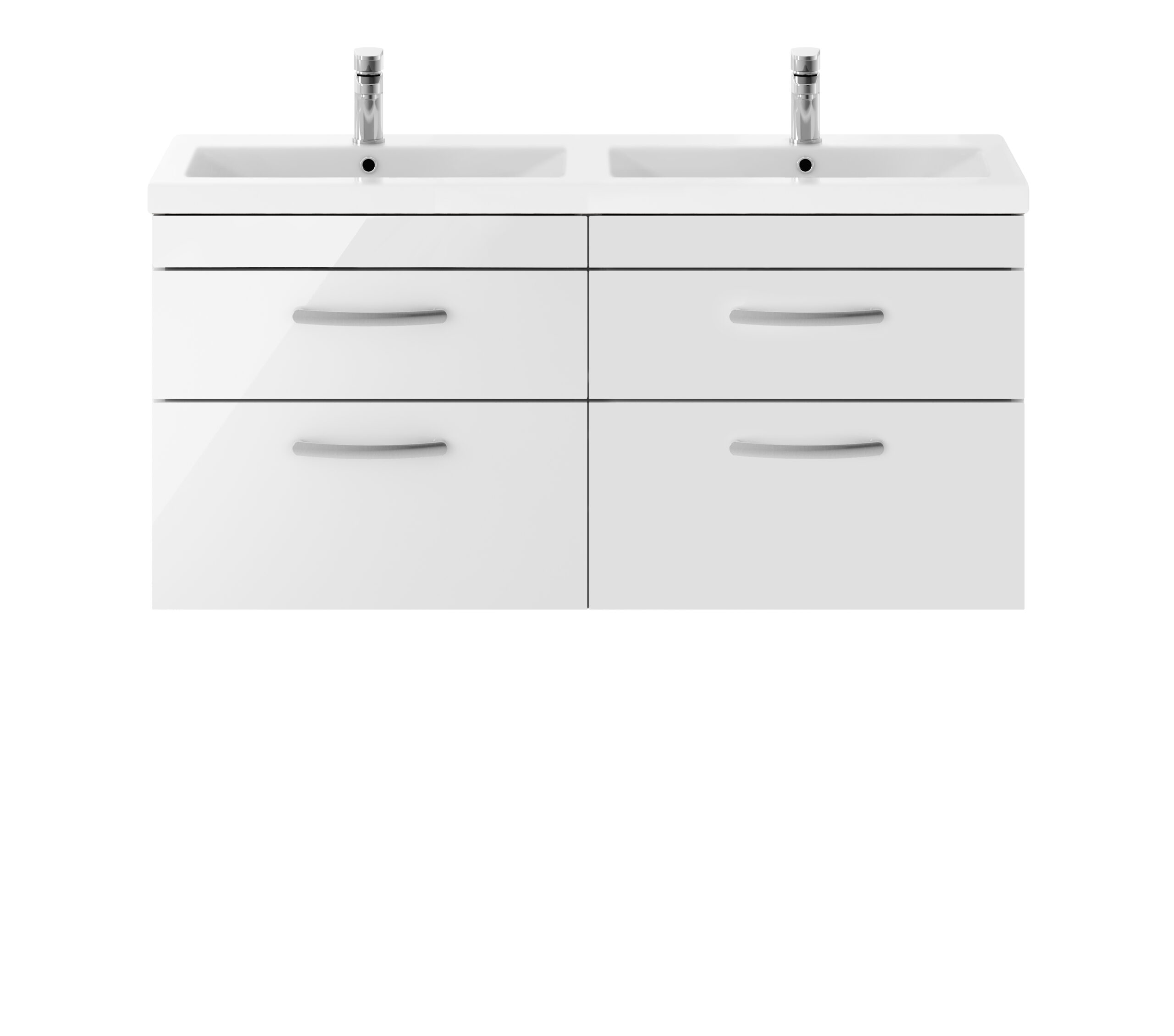 Nuie 1200mm Wall Hung Cabinet With Double Ceramic Basin ATH048F
