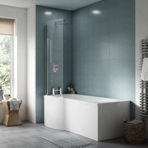 Nuie 1500mm Left Hand P-Shaped Bath Set SBATH24