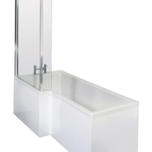 Nuie 1500mm Left Hand Square Shower Bath Set SBATH28