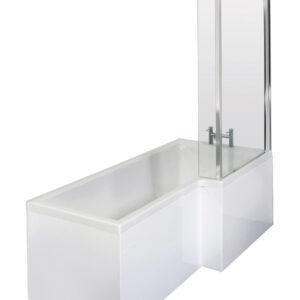 Nuie 1500mm Right Hand Square Shower Bath Set SBATH29