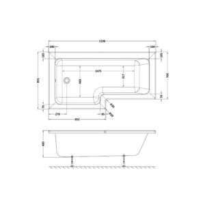 Nuie-1600mm-Left-Hand-Square-Shower-Bath-WBS1685L-3