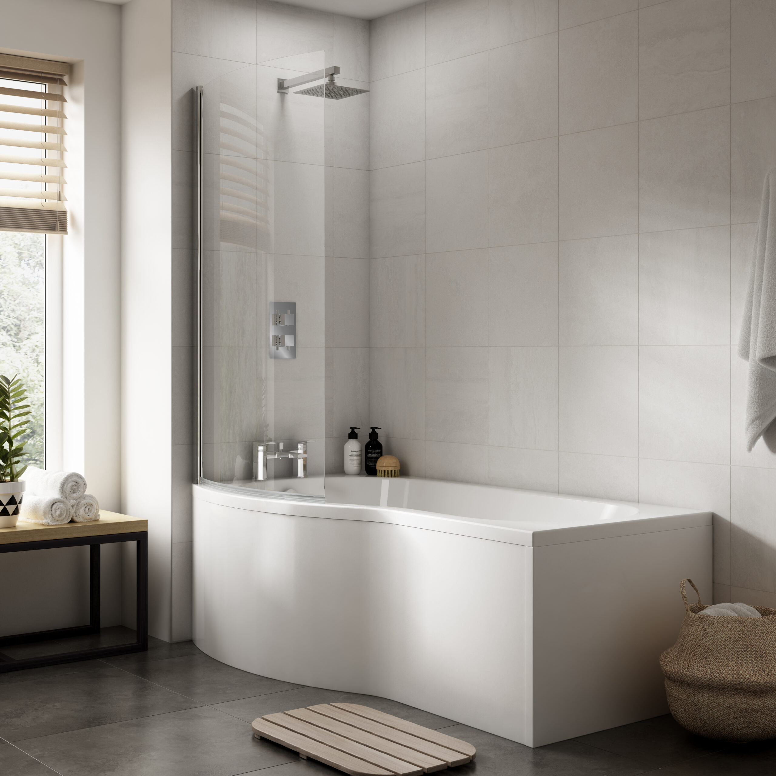Nuie 1700mm Left Hand B-Shaped Bath WBB1785L - Image 3