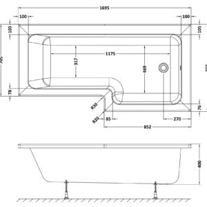 Nuie-1700mm-Right-Hand-Square-Shower-Bath-WBS1785R-3
