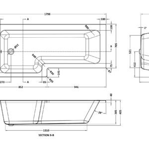 Nuie-1800mm-Left-Hand-Square-Shower-Bath-NSK801S-3