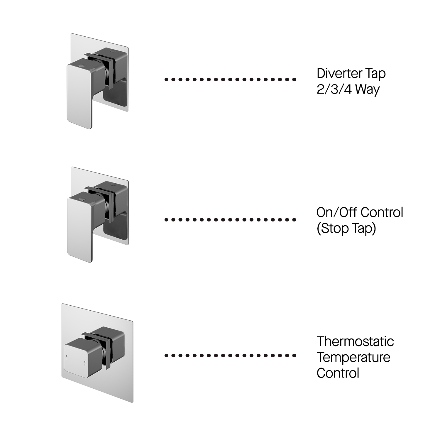 Nuie 3 Outlet Bundle Windon With Stop Tap & Diverter SBS137ST3 - Image 3