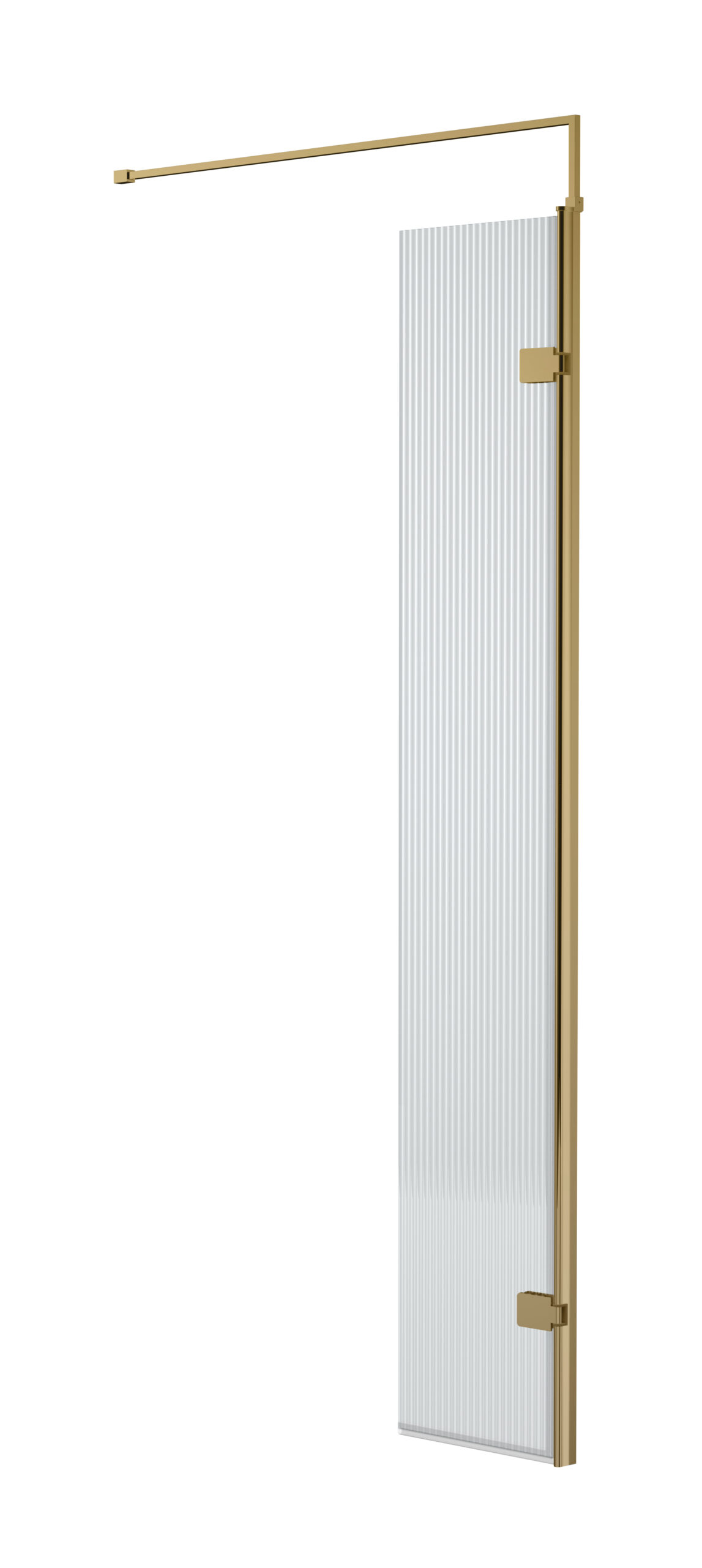Nuie 300mm Fluted Hinged Screen with Support Bar WRFL18530BB