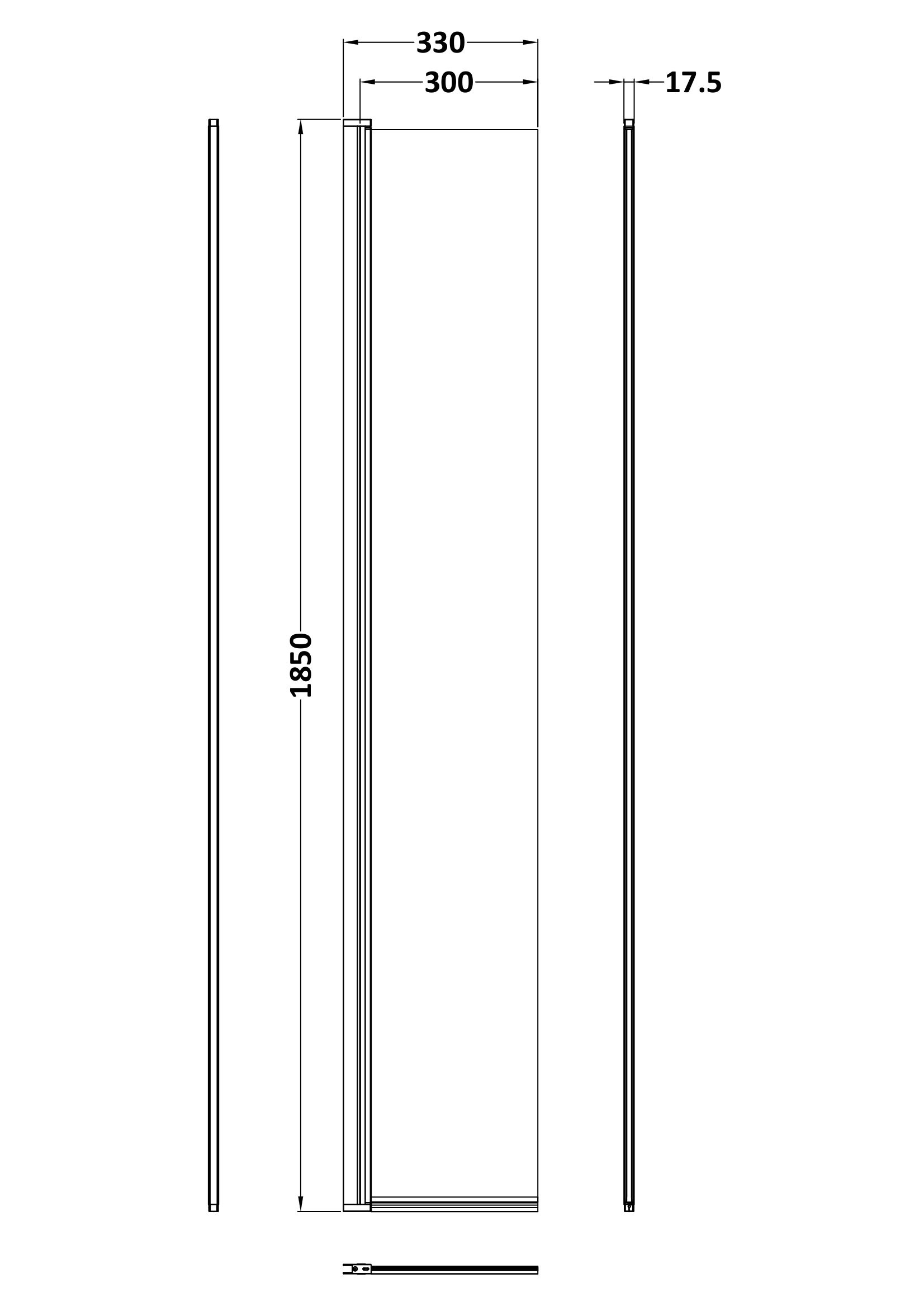 Nuie 300mm Hinged Flipper Screen WRSBP030HC - Image 2