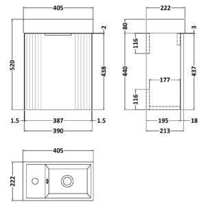 Nuie-400mm-Wall-Hung-Cabinet-Basin-FLT190-3