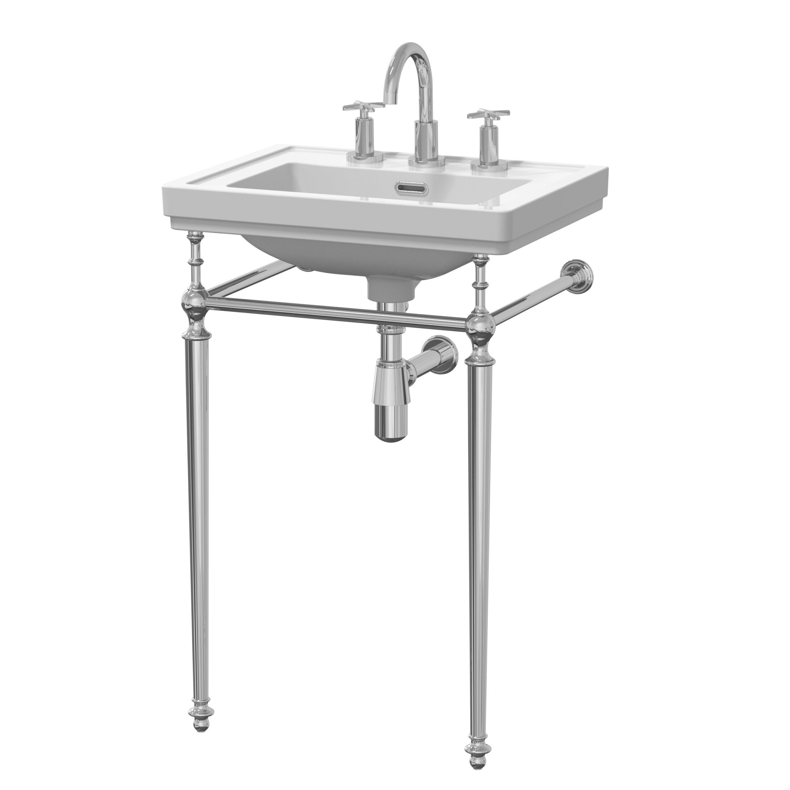 Nuie 500mm 3TH Basin With Traditional Stand CLB532