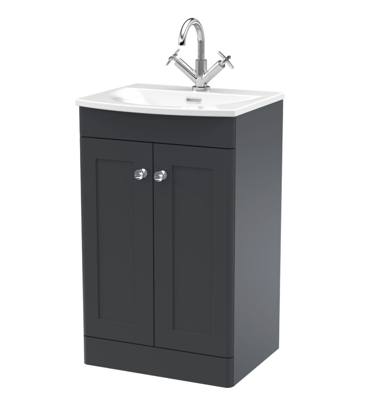 Nuie 500mm Floor Standing 2-Door Unit & Curved Basin CLC1423J