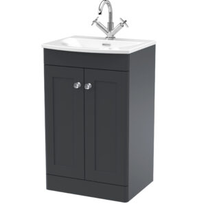 Nuie 500mm Floor Standing 2-Door Unit & Curved Basin CLC1423J