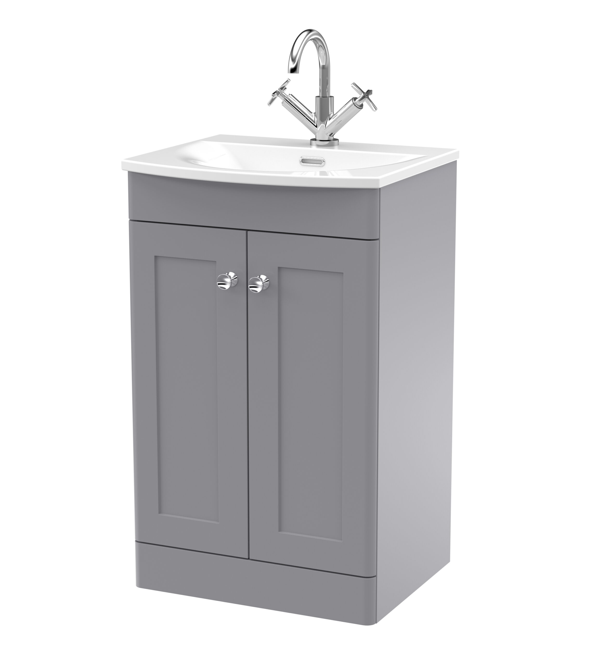 Nuie 500mm Floor Standing 2-Door Unit & Curved Basin CLC223J