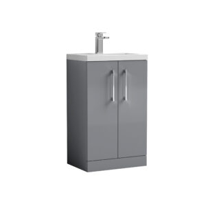 Nuie 500mm Floor Standing 2-Door Vanity & Ceramic Basin PAL030E