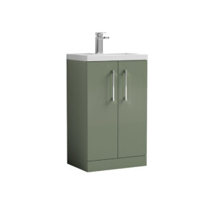 Nuie 500mm Floor Standing 2 Door Vanity & Ceramic Basin PAL118E