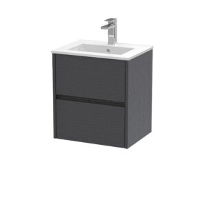 Nuie 500mm Wall Hung 2 Drawer Unit & Basin 2 HAV2202B