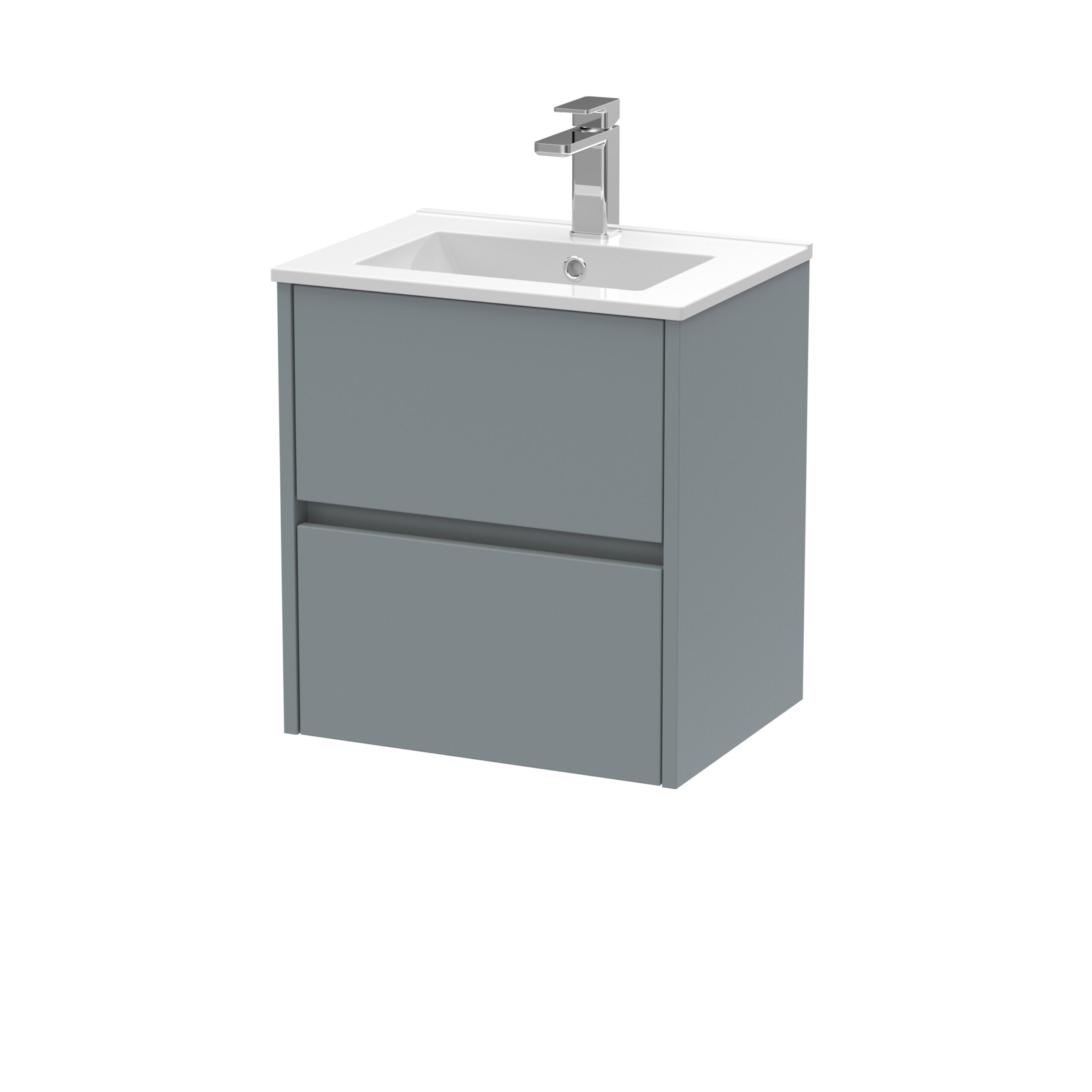 Nuie 500mm Wall Hung 2 Drawer Unit & Basin 2 HAV2302B