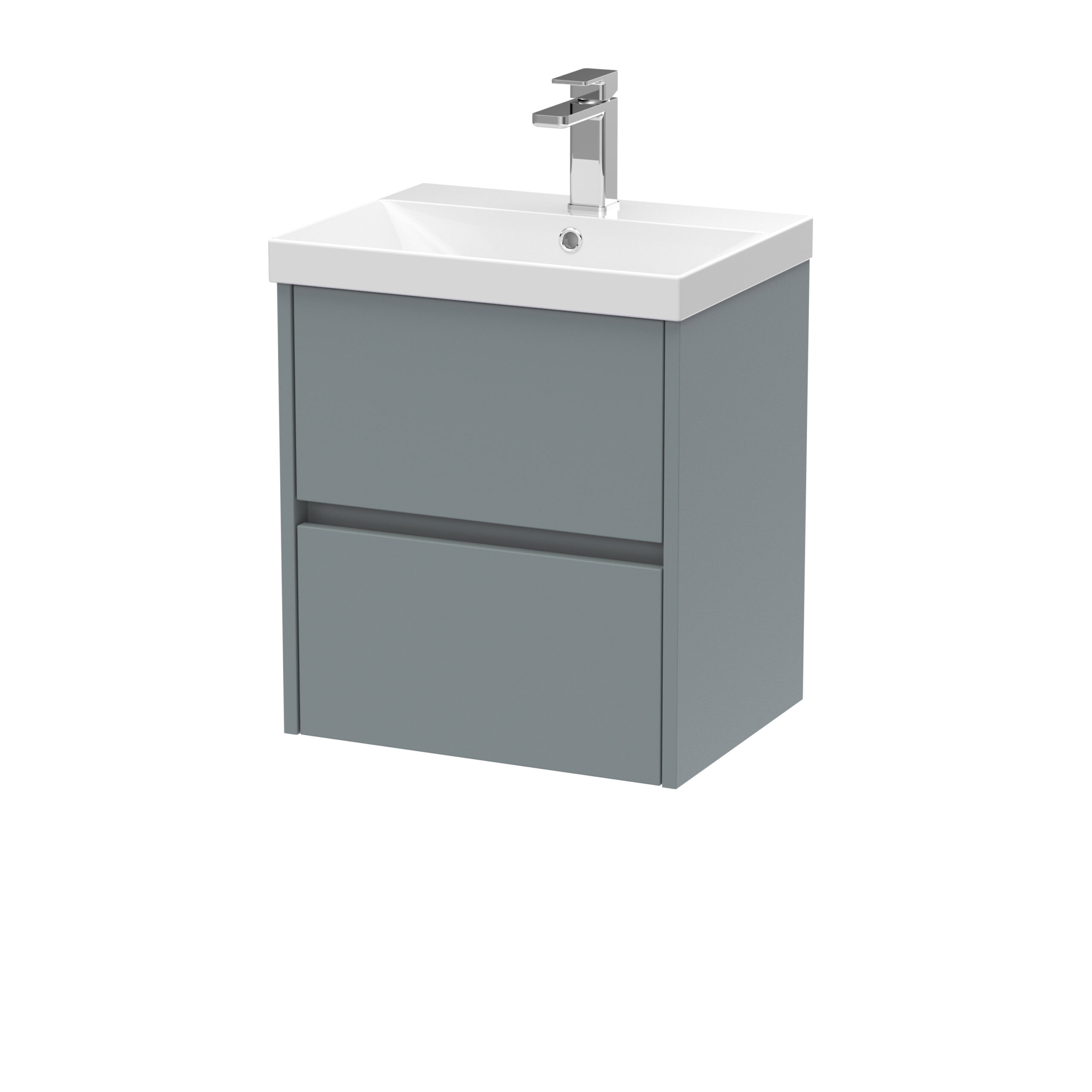 Nuie 500mm Wall Hung 2 Drawer Unit & Basin 3 HAV2302D