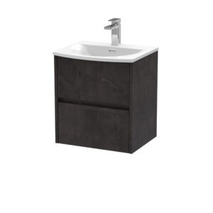 Nuie 500mm Wall Hung 2 Drawer Unit & Basin 4 HAV2602G