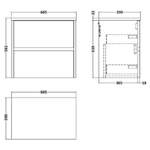 Nuie-600-Wall-Hung-2-Drawer-Unit-Laminate-Worktop-HAV2304LCM-3