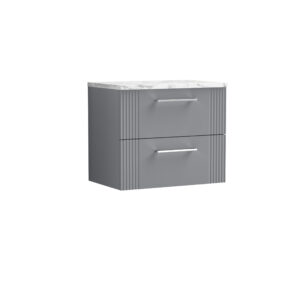 Nuie 600 Wall Hung 2-Drawer Vanity & Laminate Worktop DPF293LCM
