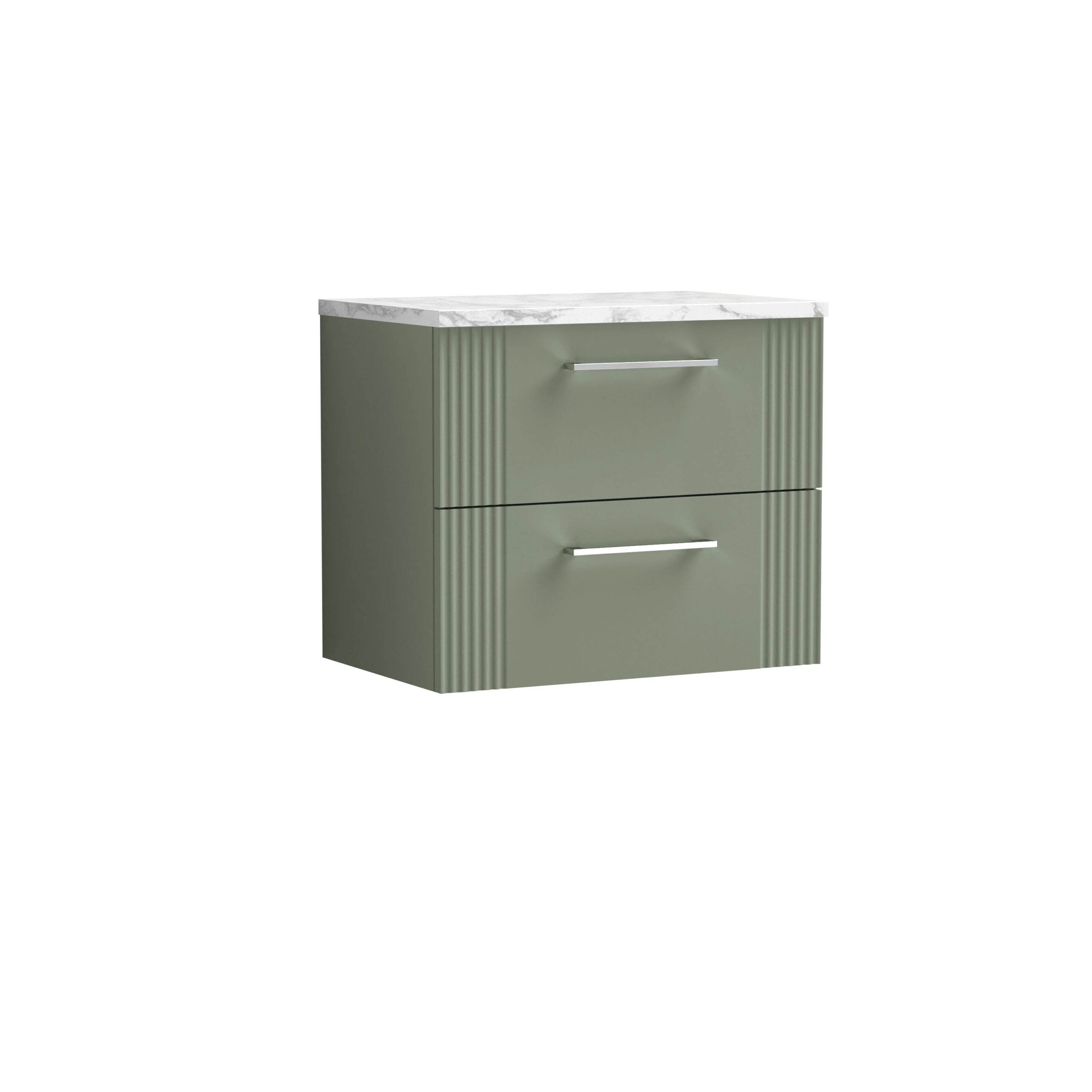 Nuie 600 Wall Hung 2-Drawer Vanity & Laminate Worktop DPF893LCM