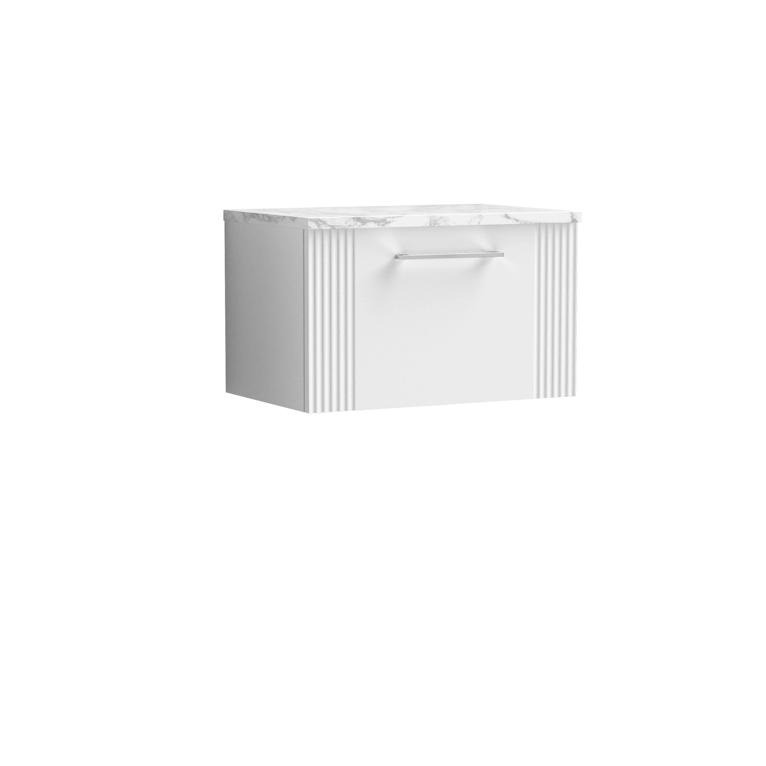 Nuie 600 Wall Hung Single Drawer Vanity & Laminate Worktop DPF194LCM