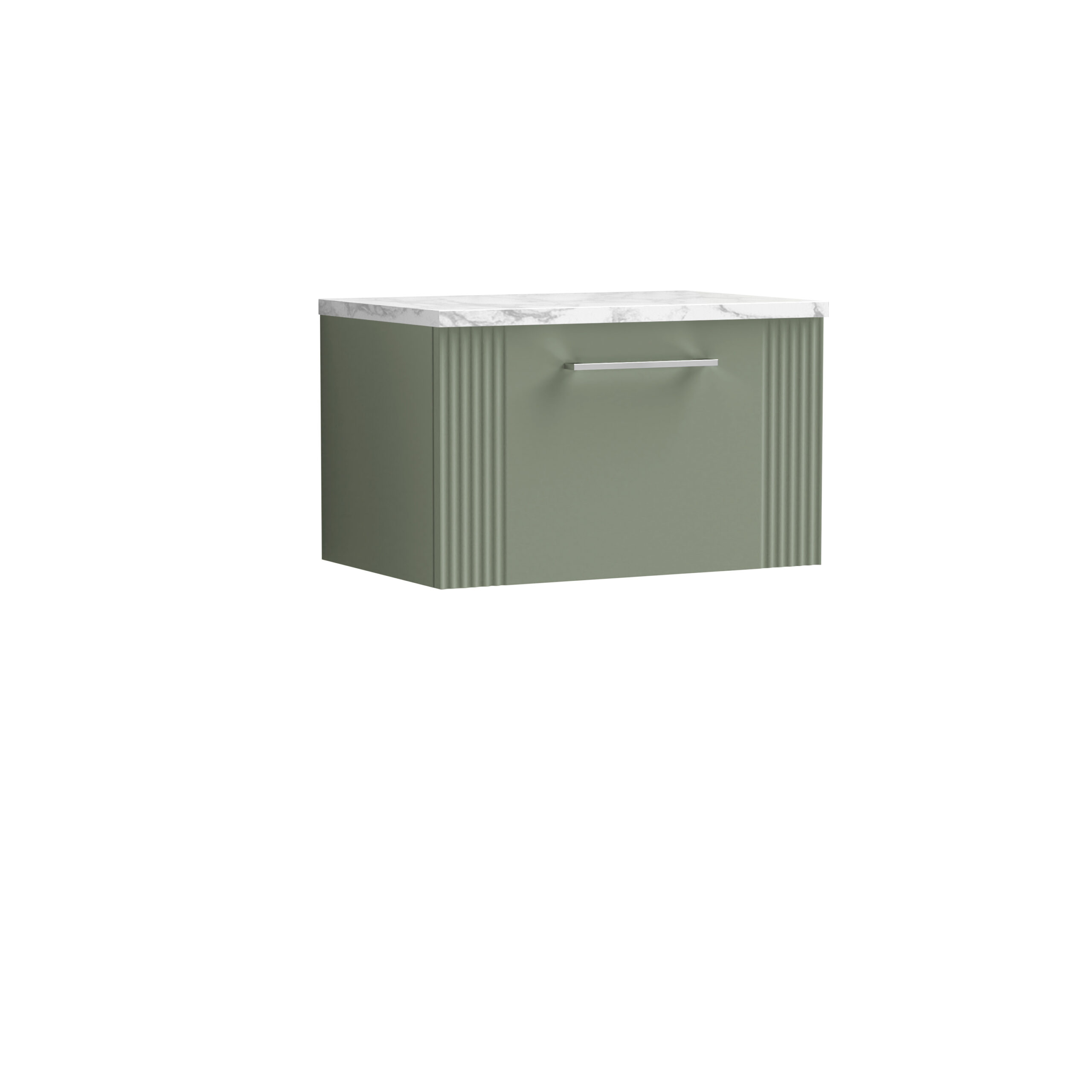 Nuie 600 Wall Hung Single Drawer Vanity & Laminate Worktop DPF894LCM