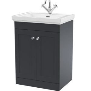 Nuie 600mm Floor Standing 2-Door Vanity & Basin 1TH CLC1425A