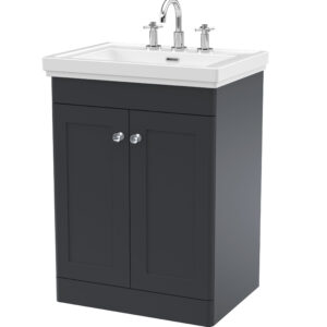 Nuie 600mm Floor Standing 2-Door Vanity & Basin 3TH CLC1425B