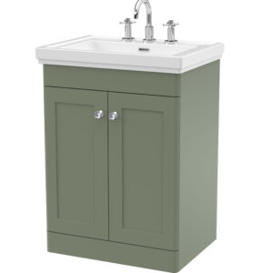 Nuie 600mm Floor Standing 2-Door Vanity & Basin 3TH CLC825B