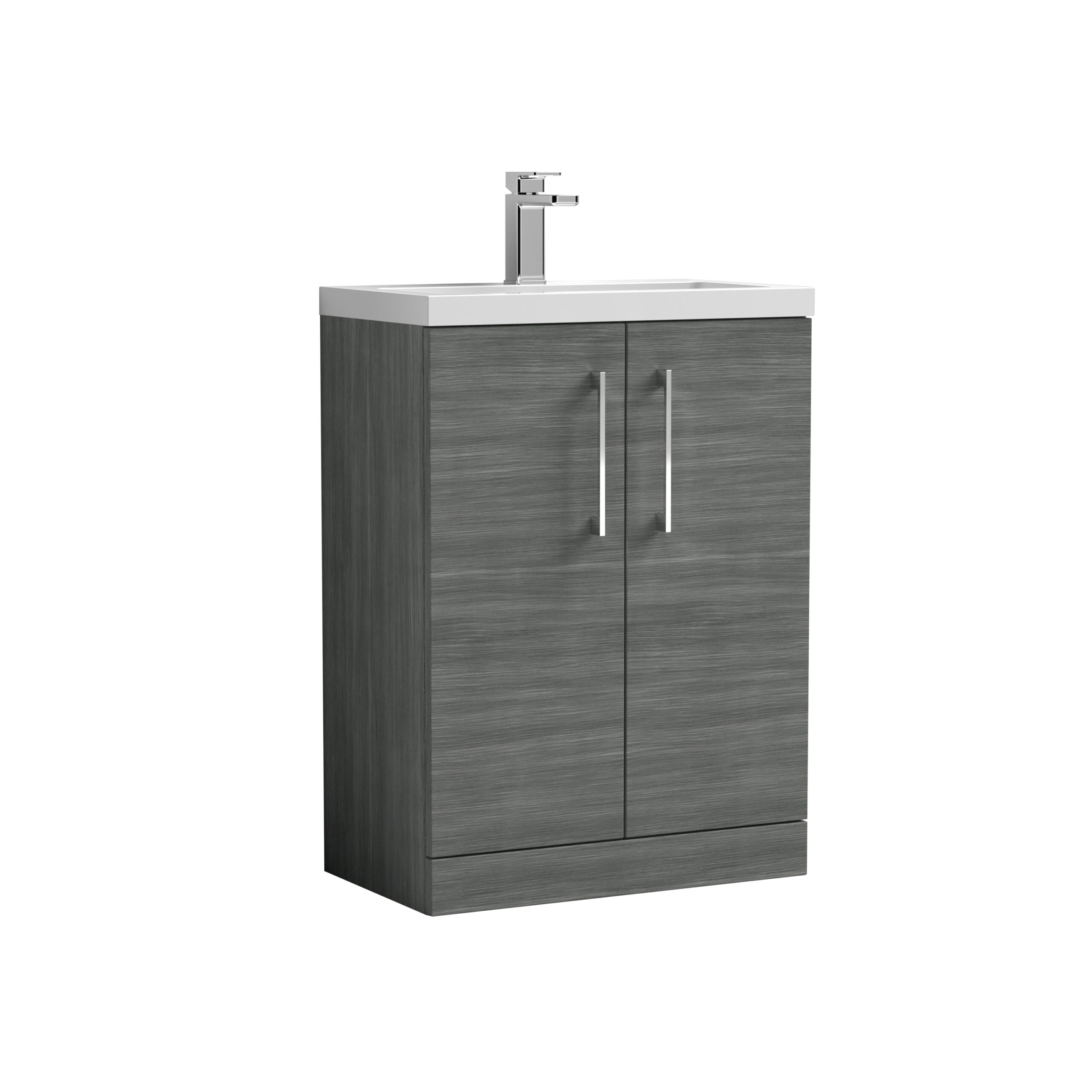 Nuie 600mm Floor Standing 2 Door Vanity & Ceramic Basin PAL025E