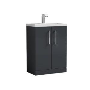 Nuie 600mm Floor Standing 2-Door Vanity & Polymarble Basin PAL029