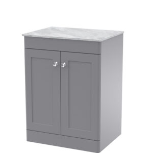 Nuie 600mm Floor Standing 2-Door Vanity with Marble Top CLC225GMT