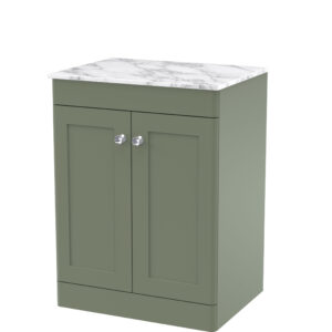 Nuie 600mm Floor Standing 2-Door Vanity with Marble Top CLC825CMT