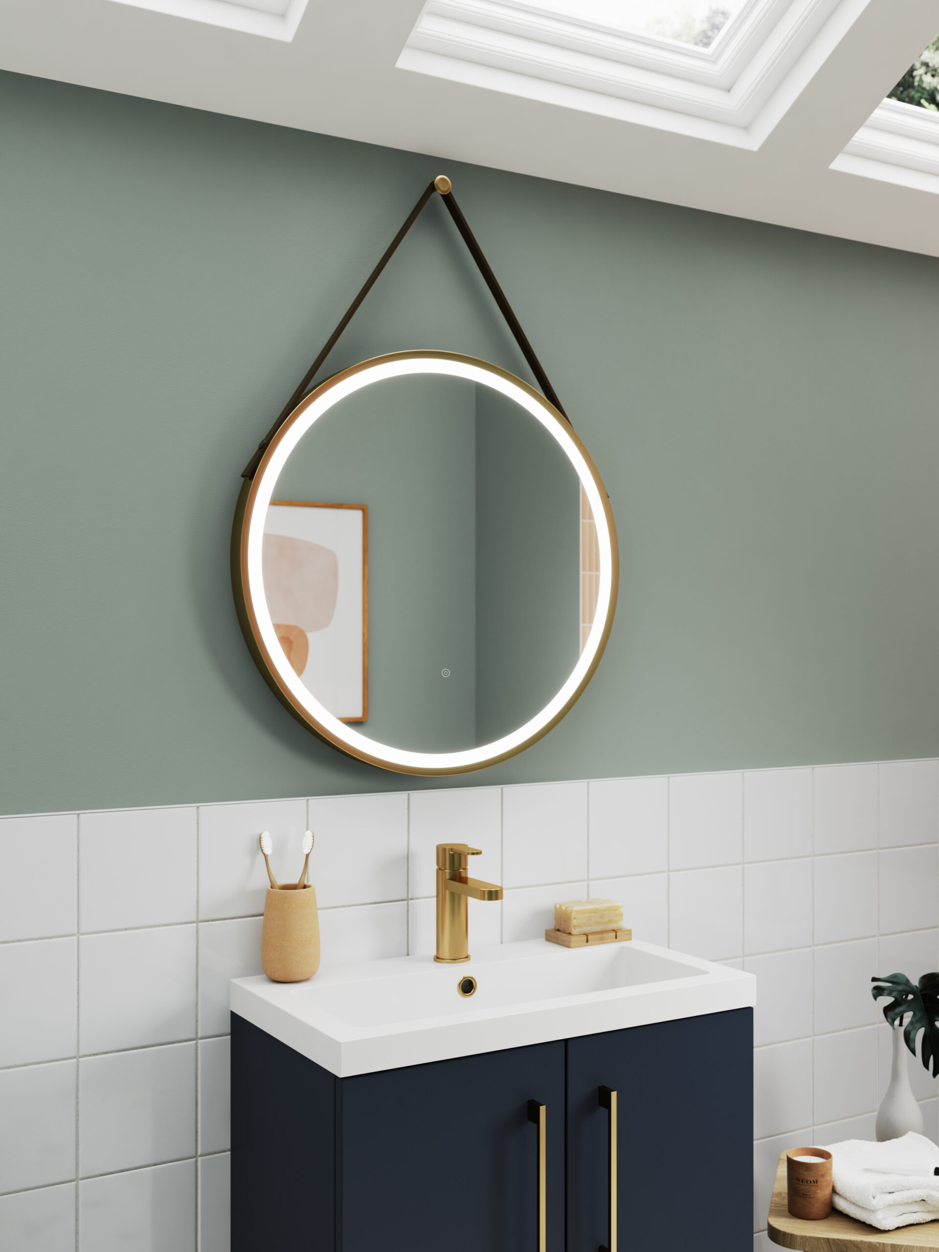 Nuie 600mm Round Illuminated Mirror LQ712 - Image 2